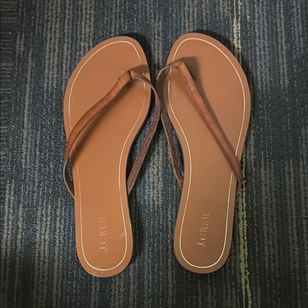 J. Crew Brown Minimalist Sandals
